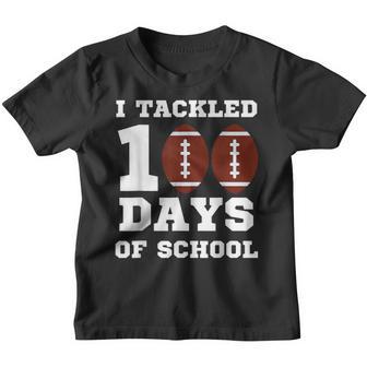 I Tackled 100 Days Of School Football 100Th Day Gifts Boys V2 Youth T-shirt - Thegiftio UK