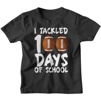 I Tackled 100 Days Of School Football 100Th Day Gifts Boys V3 Youth T-shirt - Thegiftio UK