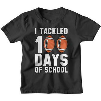 I Tackled 100 Days Of School Football 100Th Day Gifts Boys V6 Youth T-shirt - Thegiftio UK