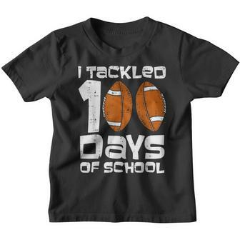 I Tackled 100 Days Of School Football 100Th Day Smarter Boys Youth T-shirt - Thegiftio UK