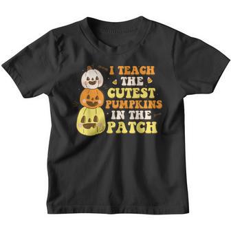 I Teach The Cutest Pumpkins In The Patch Halloween Teacher V5 Youth T-shirt - Thegiftio UK