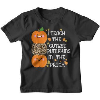 I Teach The Cutest Pumpkins In The Patch Leopard For Teacher Youth T-shirt - Thegiftio UK