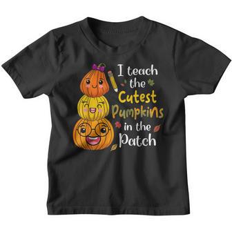 I Teach The Cutest Pumpkins In The Patch Teacher Halloween V28 Youth T-shirt - Thegiftio UK