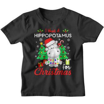 I Want A Hippopotamus For Christmas Xmas Hippo For Kid V5 Youth T-shirt - Thegiftio UK