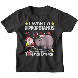 I Want A Hippopotamus For Christmas Xmas Santa Men Women Kid Youth T-shirt - Thegiftio UK