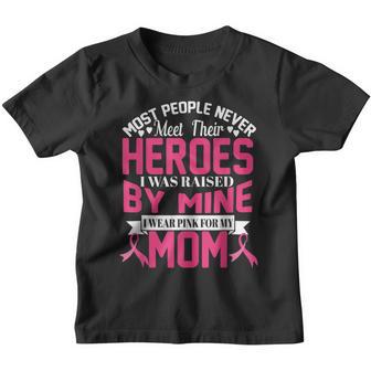 I Wear Pink For My Mom Breast Cancer Awareness Heroes Gift Youth T-shirt - Thegiftio UK