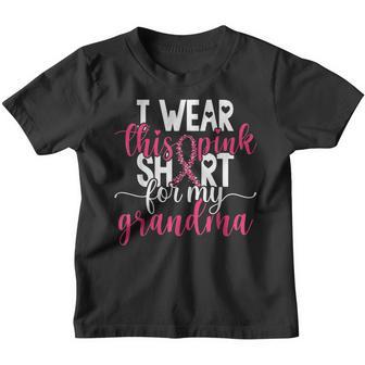I Wear This Pink For My Grandma Breast Cancer Support Youth T-shirt - Thegiftio UK