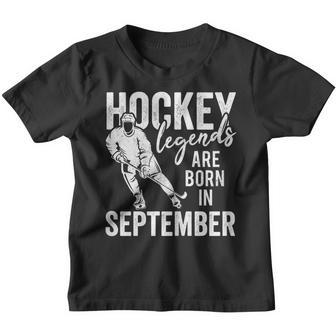 Ice Hockey Players Born In September Men Boys Birthday Shirt Youth T-shirt | Mazezy