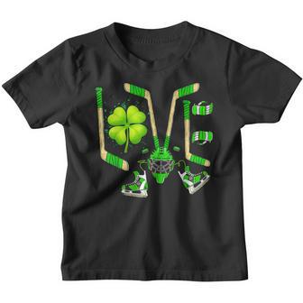 Ice Hockey St Patricks Day Love Cute Boys Girls Goalie Youth T-shirt - Thegiftio UK