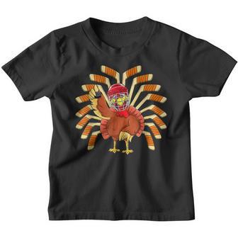 Ice Hockey Thanksgiving Turkey Playing Hockey Mens Boys Youth T-shirt - Thegiftio UK