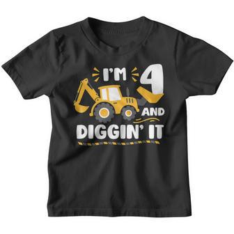 Im 4 And Digging It Boys 4Th Birthday Youth T-shirt - Thegiftio UK