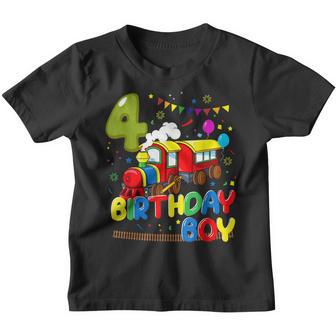 Im 4 Years Old Locomotive Train 4Th Birthday Kids Toddler Youth T-shirt - Thegiftio UK