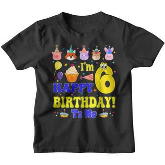 Im 6 Happy Birthday To Me Animal Cup Cake Birthday Party Youth T-shirt - Thegiftio UK