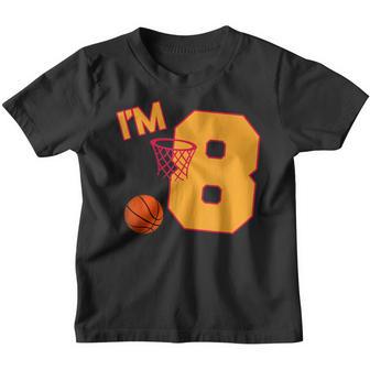 Im 8 Year Old Basketball Player 8Th Birthday Party Boy Youth T-shirt - Thegiftio UK