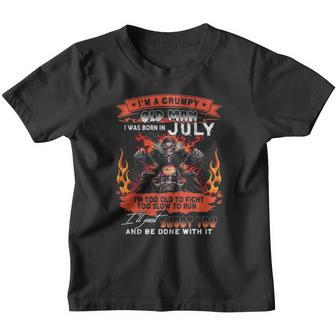 Im A Grumpy Old Man I Was Born In July For Old Biker Youth T-shirt - Thegiftio UK