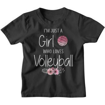 Im Just A Girl Who Loves Volleyball Youth T-shirt - Thegiftio UK