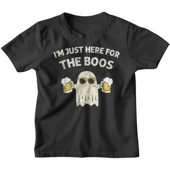 Im Just Here For The Boos Halloween Beer Lovers Drinking Youth T-shirt - Thegiftio UK