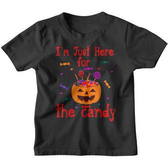 Im Just Here For The Candy Halloween Costumes Gifts Girls Youth T-shirt - Thegiftio UK