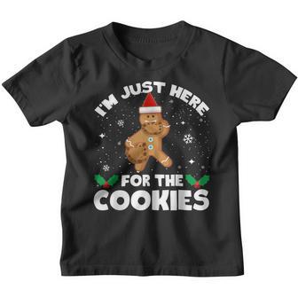 Im Just Here For The Cookies Funny Christmas Gingerbread Youth T-shirt - Thegiftio UK