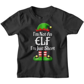 Im Not An Elf Im Just Short - Funny Christmas Pajama Party Youth T-shirt - Thegiftio UK