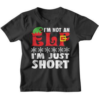 Im Not An Elf Im Just Short - Funny Christmas Pajama Party Youth T-shirt - Thegiftio UK