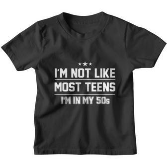 Im Not Like Most Teen Im In My 50S Shirt Distressed Design Youth T-shirt - Thegiftio UK