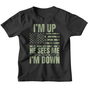 Im Up He Sees Me Im Down Funny Meme Youth T-shirt - Thegiftio UK