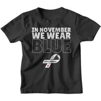 In November We Wear Blue Diabetes Awareness Blue Youth T-shirt - Thegiftio UK