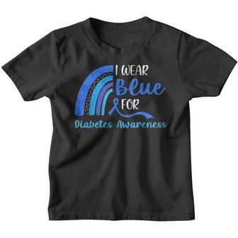 In November We Wear Blue Ribbon Diabetes Awareness Month Youth T-shirt - Thegiftio UK