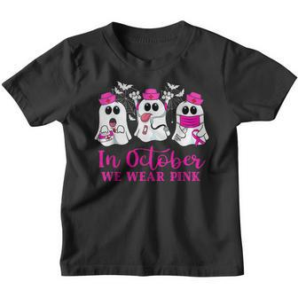 In October We Wear Pink Boos Nurse Breast Cancer Awareness Youth T-shirt - Thegiftio UK