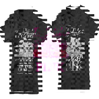 In October We Wear Pink Ghost Pumpkin Breast Cancer Warrior Youth T-shirt - Thegiftio UK