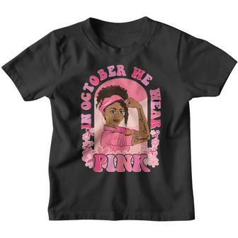 In October We Wear Pink Tattoo Breast Cancer Awareness Youth T-shirt - Thegiftio UK