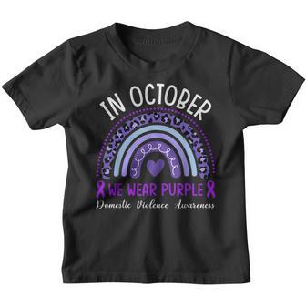In October We Wear Purple For Domestic Violence Awareness Youth T-shirt - Thegiftio UK