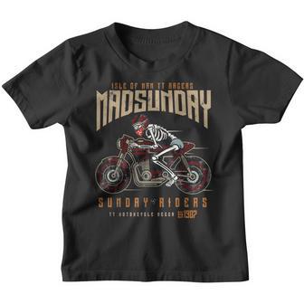 Isle Of Man Manx Tt Racing Vintage Biker Mad Sunday Youth T-shirt - Thegiftio UK