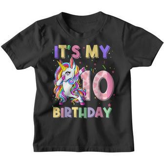 Its My 10 Birthday Unicorn Outfits For Toddler Girls V2 Youth T-shirt - Thegiftio UK