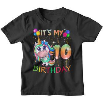 Its My 10Th Birthday Unicorn 10 Year Old Girls Outfit Youth T-shirt - Thegiftio UK
