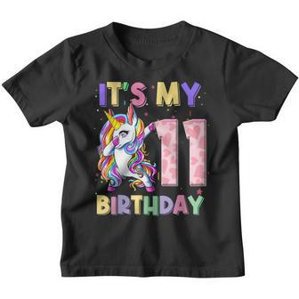 Its My 11 Birthday Unicorn Outfits For Toddler Girls V3 Youth T-shirt - Thegiftio UK