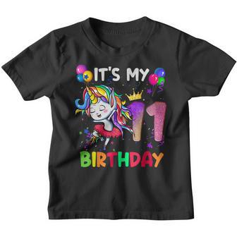 Its My 11 Birthday Unicorn Outfits For Toddler Girls V4 Youth T-shirt - Thegiftio UK