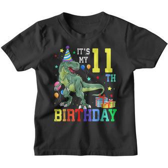 Its My 11Th Birthday Funny T-Rex Birthday 11 Year Old Youth T-shirt - Thegiftio UK