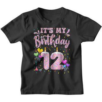 Its My 12Th Birthday Doughnut Happy 12 Years Old Girl Kids Youth T-shirt - Thegiftio UK