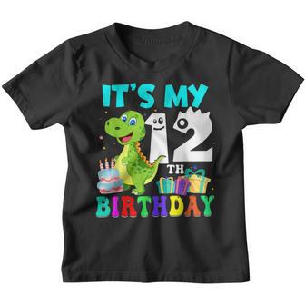 Its My 12Th Birthday Funny T-Rex Birthday 12 Year Old Youth T-shirt - Thegiftio UK