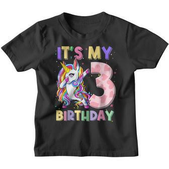 Its My 3 Birthday Unicorn Outfits For Toddler Girls Youth T-shirt - Thegiftio UK