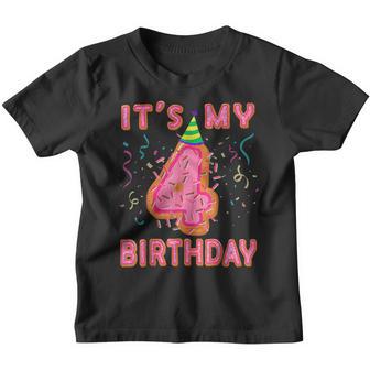 Its My 4Th Birthday Doughnut Happy 4 Years Old Girl Kids Youth T-shirt - Thegiftio UK