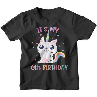 Its My 6 Birthday Caticorn Outfits For Toddler Girls Youth T-shirt - Thegiftio UK