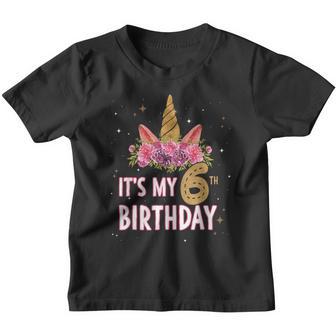 Its My 6 Birthday Unicorn Outfits For Toddler Girls V2 Youth T-shirt - Thegiftio UK