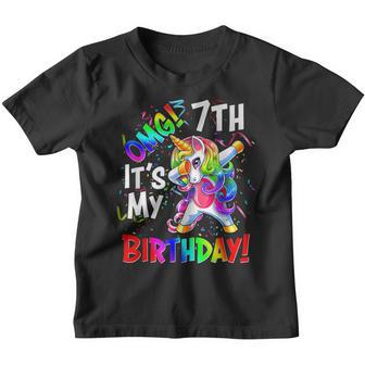Its My 7 Birthday Unicorn Outfits For Toddler Girls V6 Youth T-shirt - Thegiftio UK