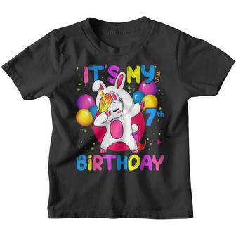 Its My 7 Birthday Unicorn Outfits For Toddler Girls V7 Youth T-shirt - Thegiftio UK