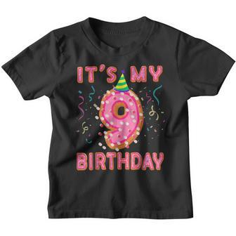 Its My 9Th Birthday Doughnut Happy 9 Years Old Girl Kids Youth T-shirt - Thegiftio UK