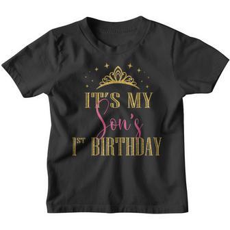 Its My Sons 1St Birthday Boys Party Family Matching Youth T-shirt - Thegiftio UK