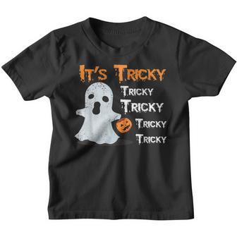 Its Tricky Ghost Boo Funny Happy Halloween Outfit Youth T-shirt - Thegiftio UK